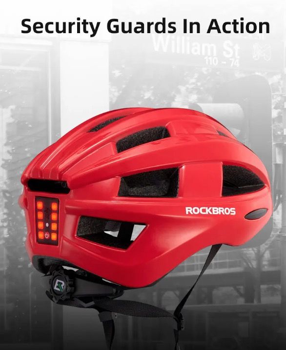 ROCKBROS Sykkelhjelm LED-baklys Ultralett design Oppladbart sykkelsikkerhetsutstyr for landevei og MTB