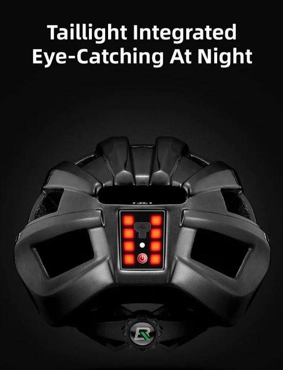 ROCKBROS Sykkelhjelm LED-baklys Ultralett design Oppladbart sykkelsikkerhetsutstyr for landevei og MTB