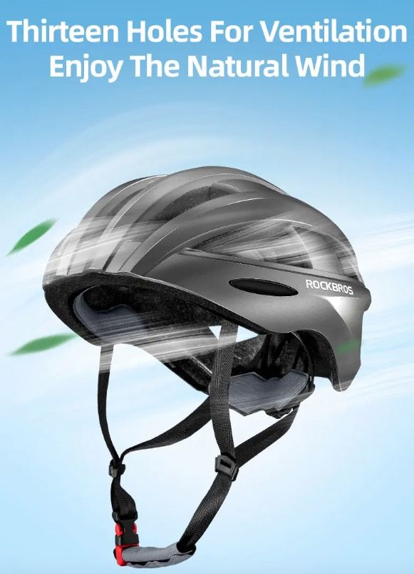 ROCKBROS Sykkelhjelm LED-baklys Ultralett design Oppladbart sykkelsikkerhetsutstyr for landevei og MTB